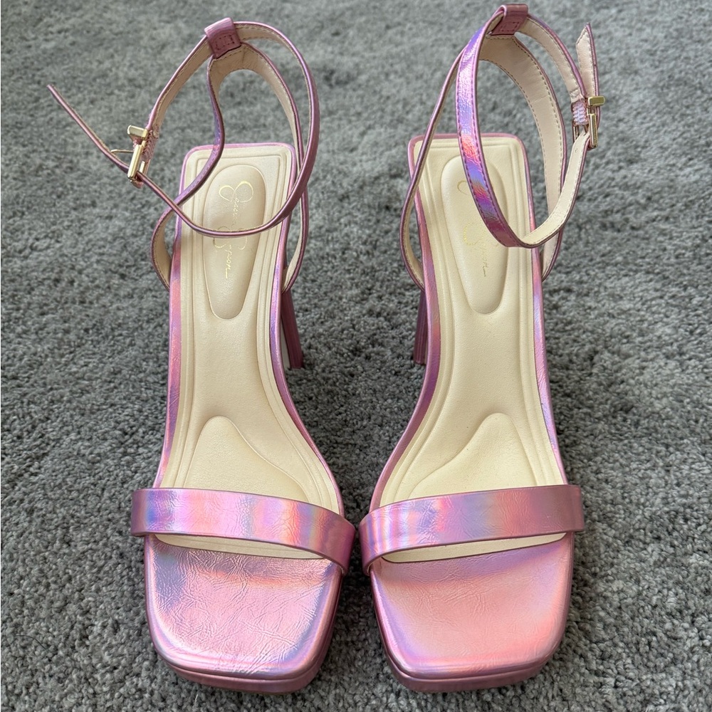 Jessica Simpson Adonia Pink Iridescent Metallic Heels - 9.5 - Never worn